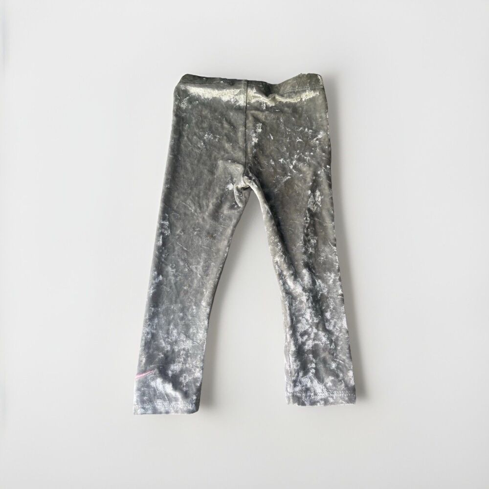 Nike Baby Velour Leggings Gray Pink Swoosh 24M Toddler Pants